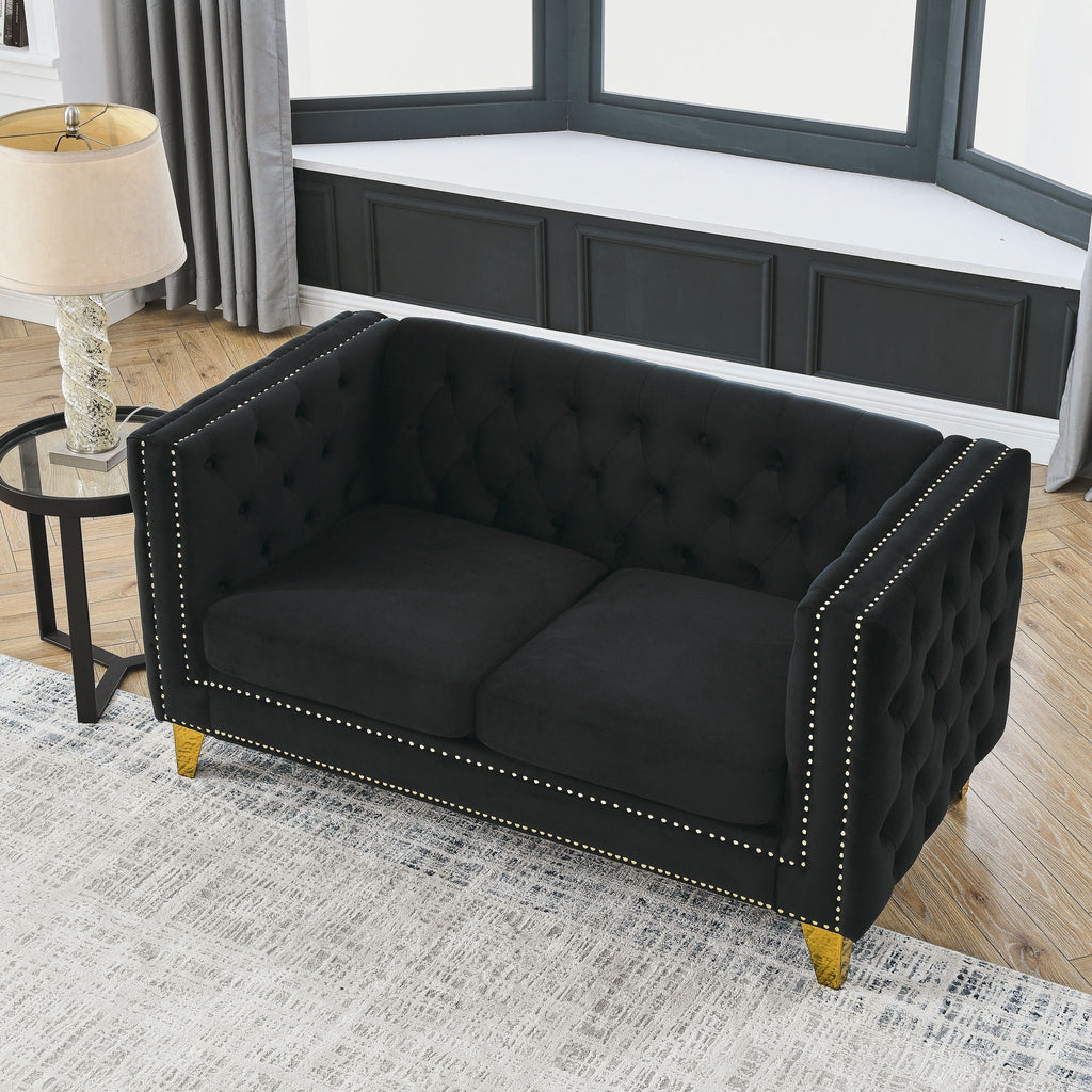 Upholstered Couch Sofa With Button Tufting