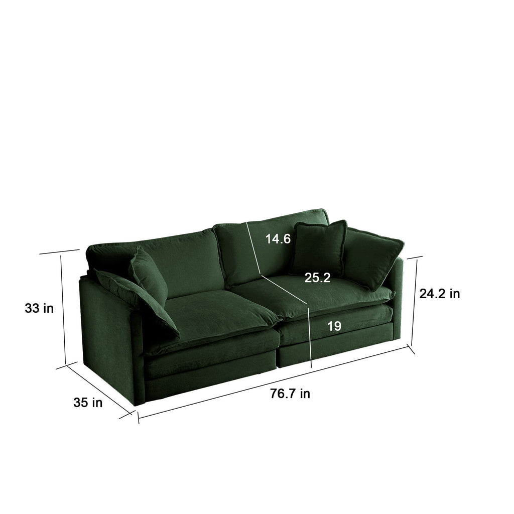 Modern Fabric Loveseat Sofa Couch