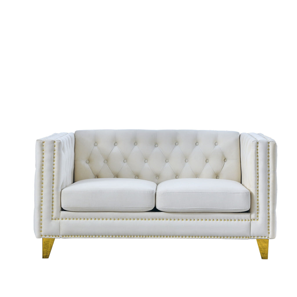 Upholstered Couch Sofa With Button Tufting
