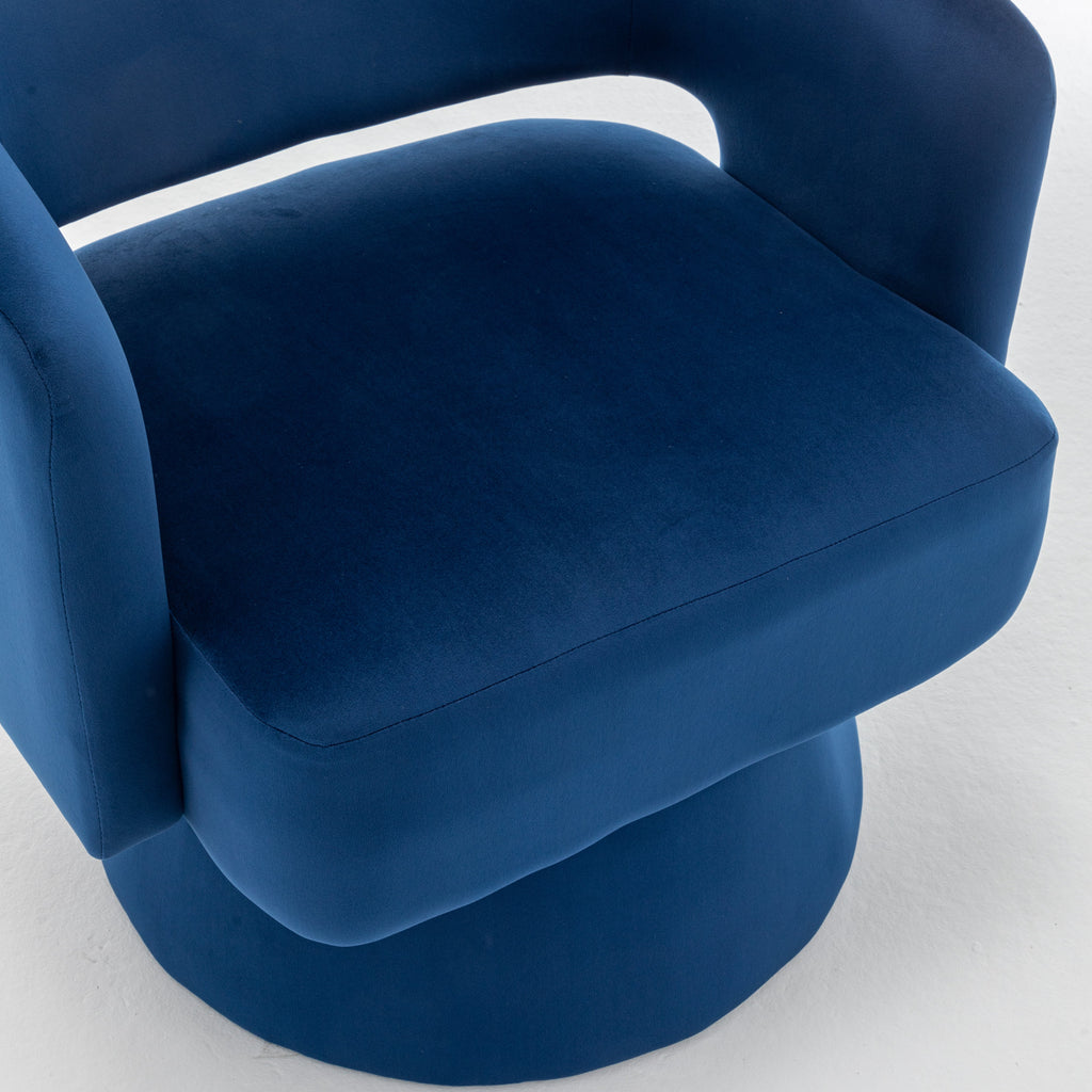 Swivel Barrel Chair, Velvet Accent Armchair 360 Degree Swivel
