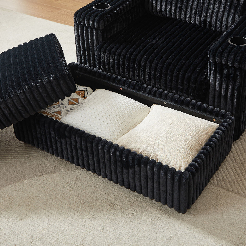 3 Seater Sofa With 2 Ottomans For Living Room