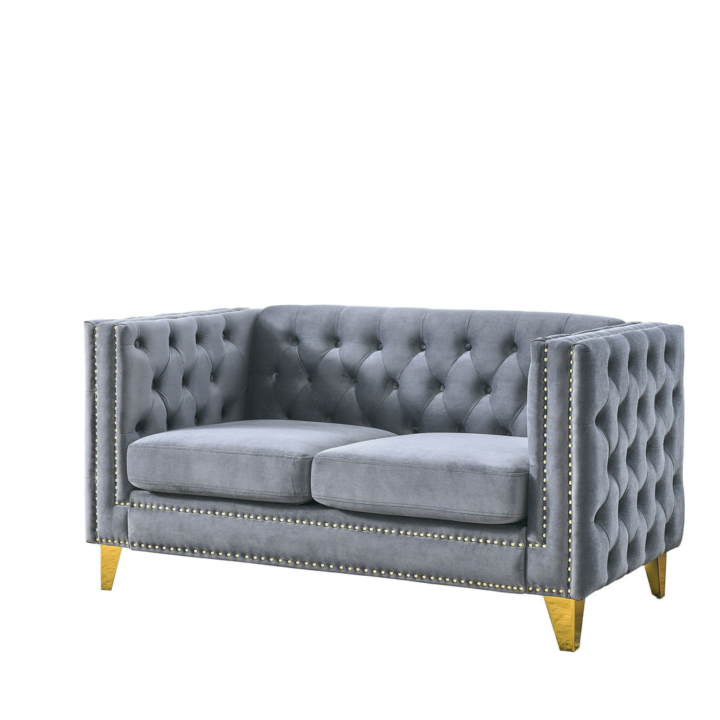 Modern Sofa With Button Tufting, Upholstered Couch For Living Room