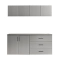 Garage Cabinet Set C With Soft Closing Drawers - Metallic Gray