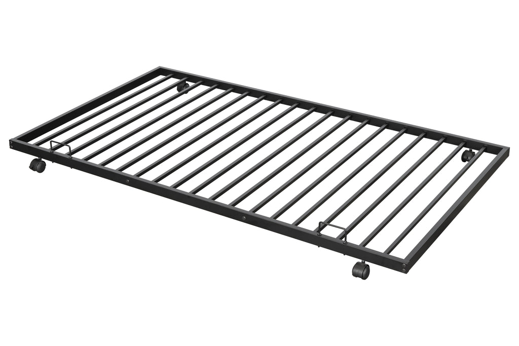 Metal double bed with casters/sturdy frame/no noise/comfortable guardrail/