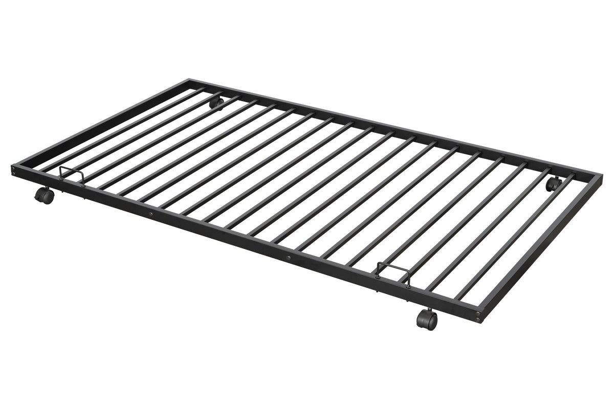 Metal double bed with casters/sturdy frame/no noise/comfortable guardrail/
