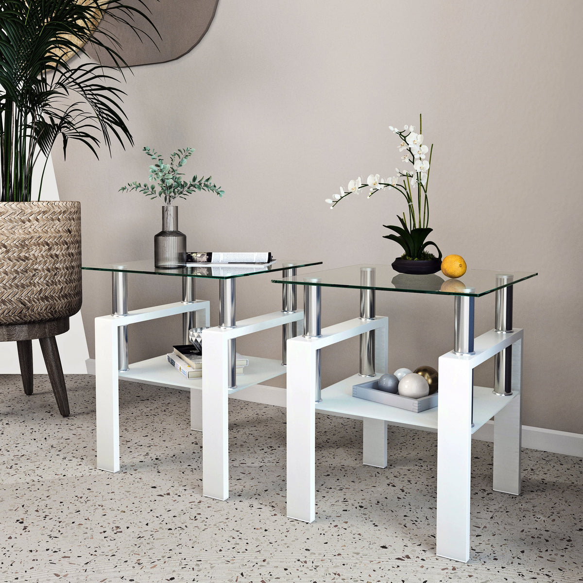 Modern Tempered Glass Tea Table Coffee Table End Table