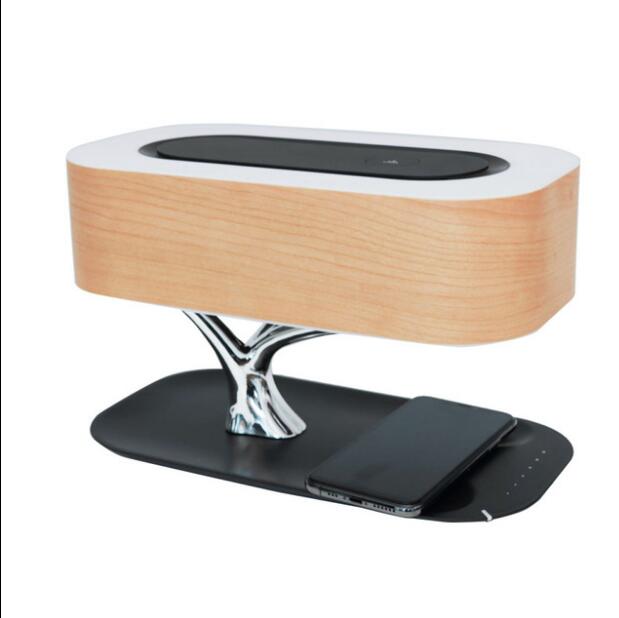 Modern LED table lamp for bedroom dimmable bluetooth Speaker phone Charger