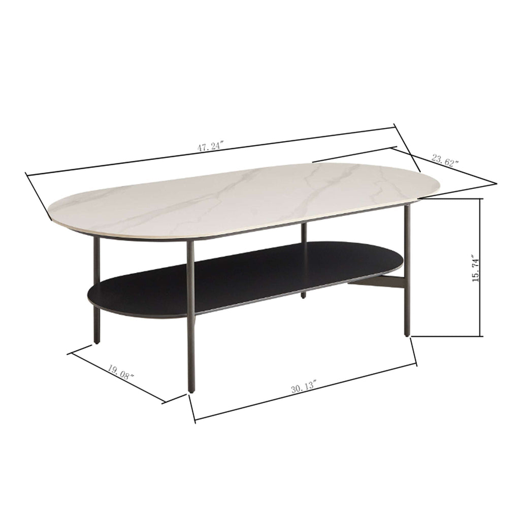 Contemporary Coffee Table Sintered Stone Surface With Ceramic Finish