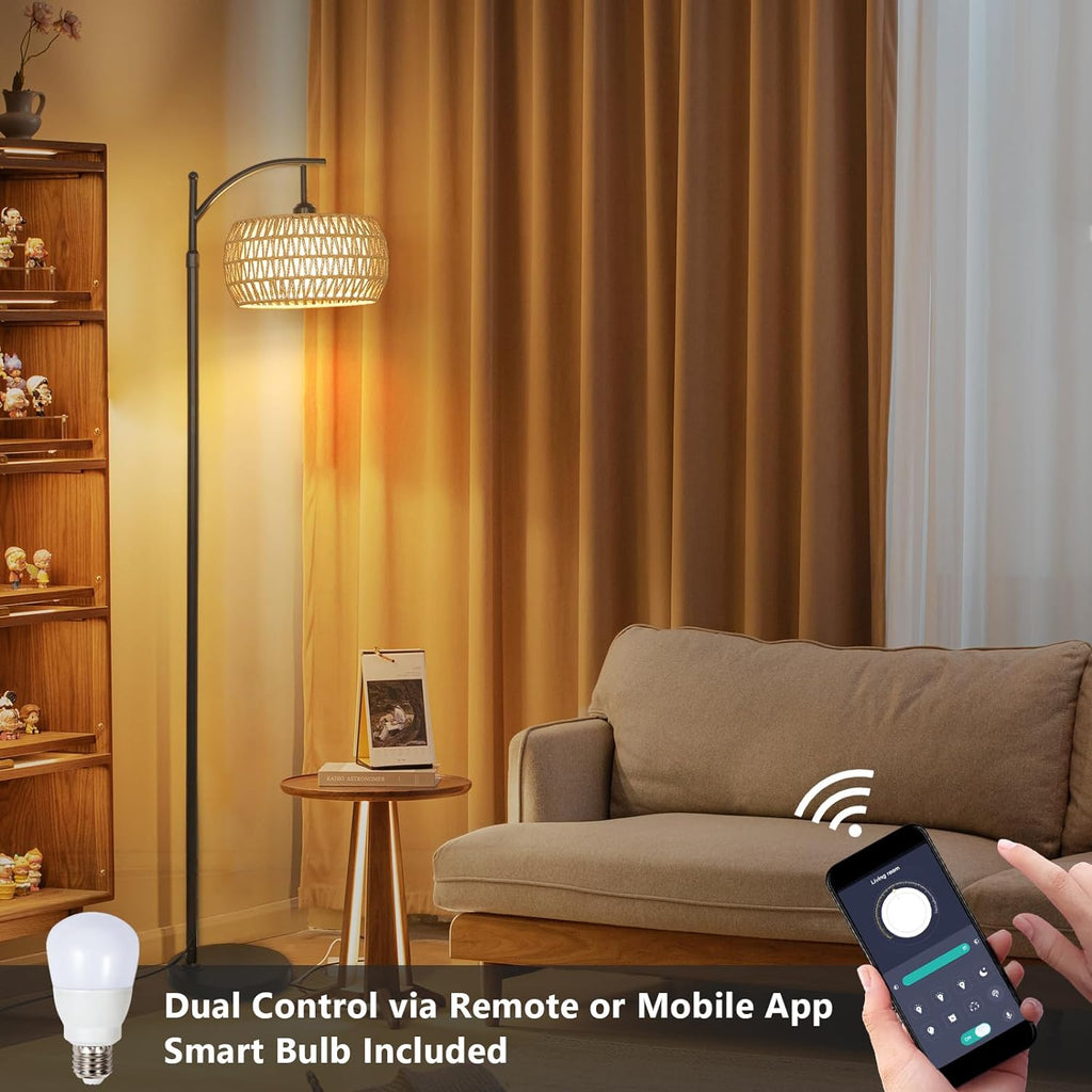 Arc Floor Lamp with Remote Control, Dimmable LED Floor Lamp