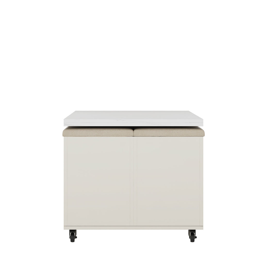 Modern lift coffee table, living room with 4 chairs, expandable, 1 hidden storage space