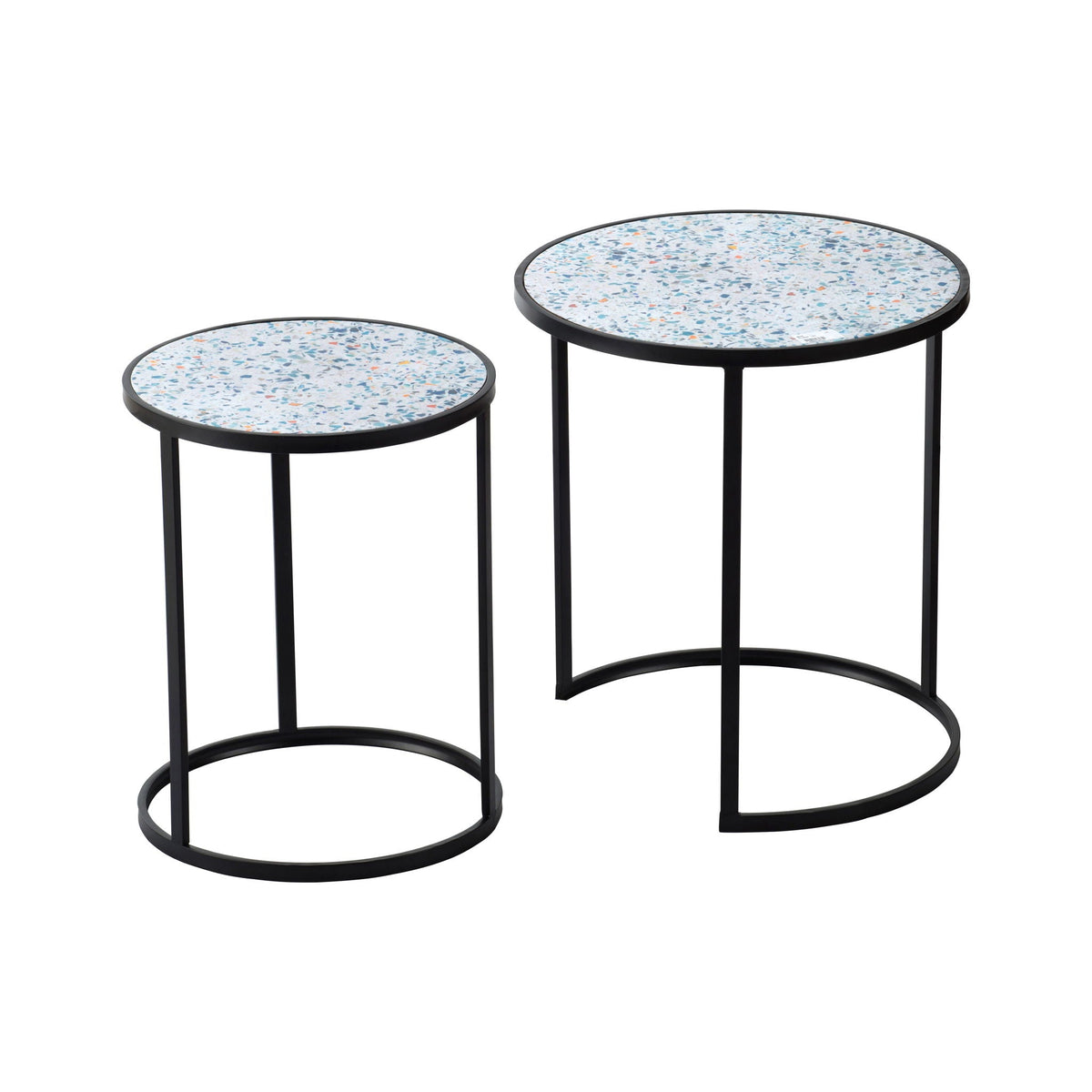 Round End Table With Sturdy Metal Frame For Small Space