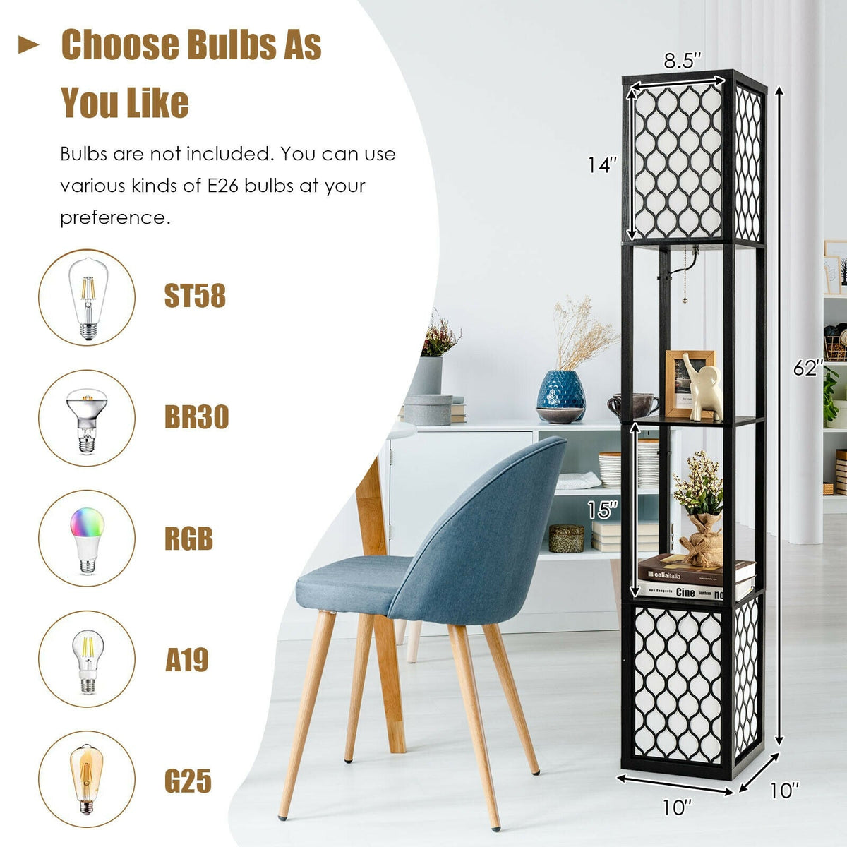 Modern Shelf Freestanding Floor Lamp