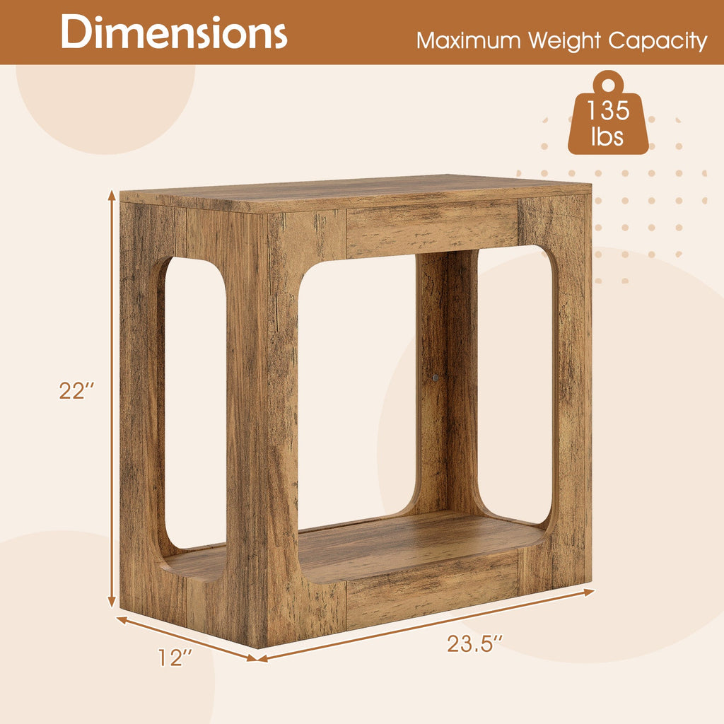 2-Tier End Table with Storage Shelf