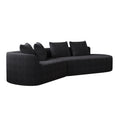 Oversized Sectional Sofa, 4 Seater Extra Deep, Wide Curved Couch With 4 Throw Pillows