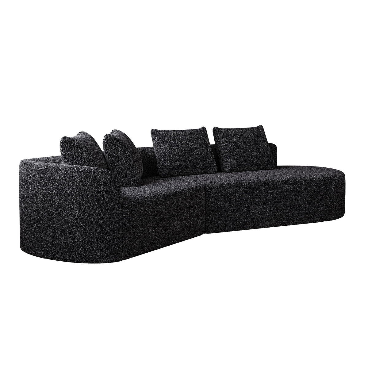 Oversized Sectional Sofa, 4 Seater Extra Deep, Wide Curved Couch With 4 Throw Pillows