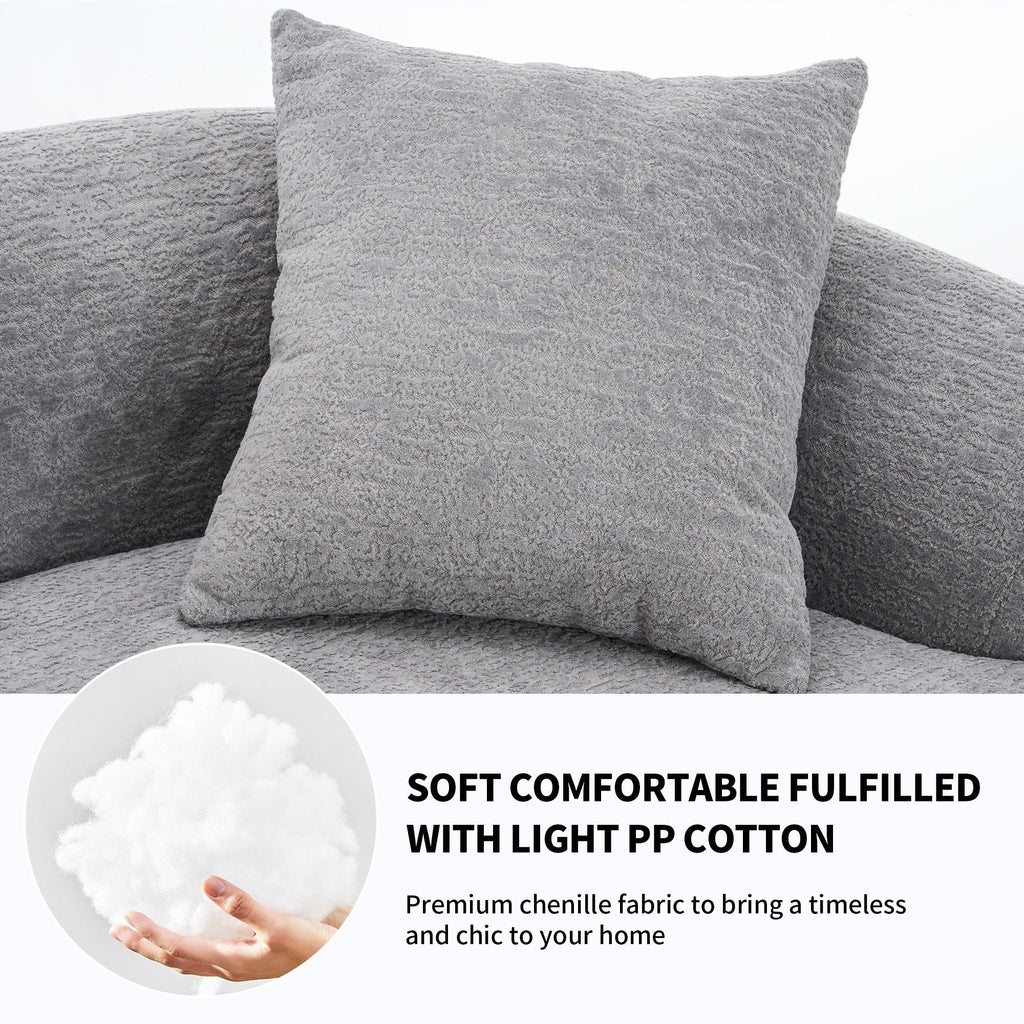 4 Seater Sofa With Fabric, Full Sponge, 4 Pillow, Sleeper Sectional