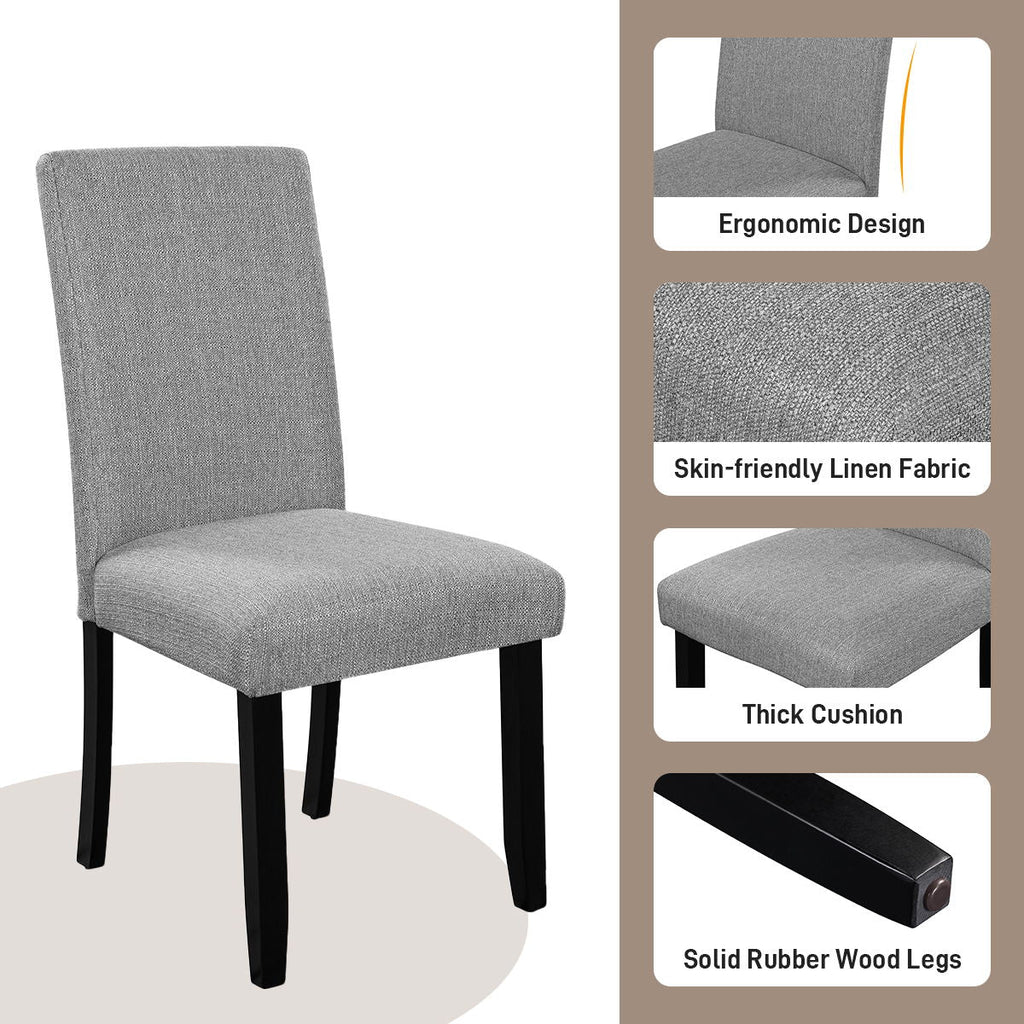 5 Piece Round Dining Table Set, Dining Table And 4 Upholstered Chairs