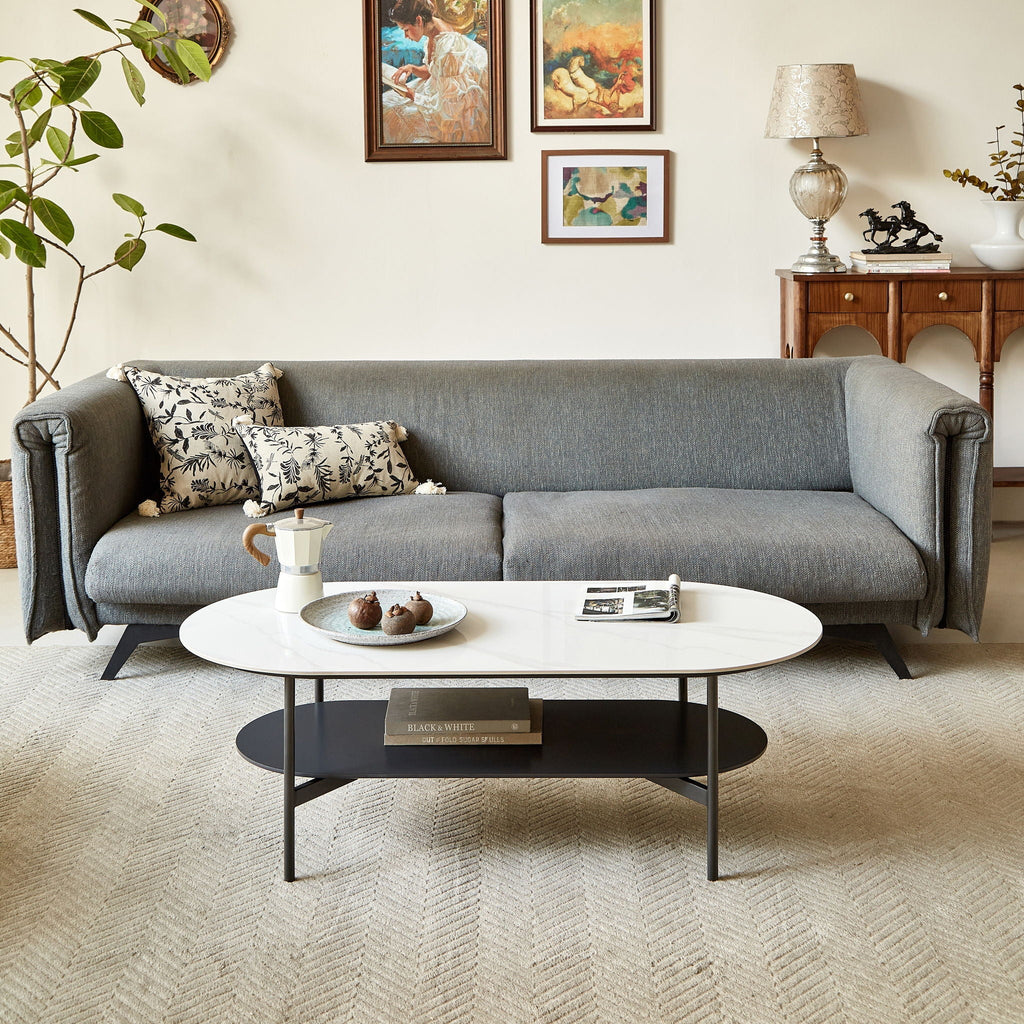 Contemporary Coffee Table Sintered Stone Surface With Ceramic Finish