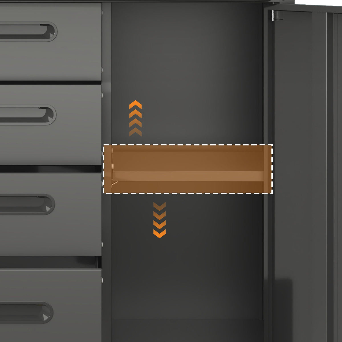 Sturdy Metal Tool Storage Cabinet With Wheels