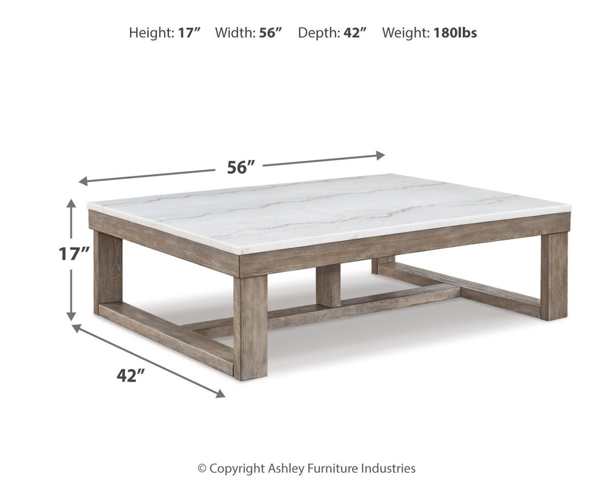 Rectangular Cocktail Table - Brown / Ivory