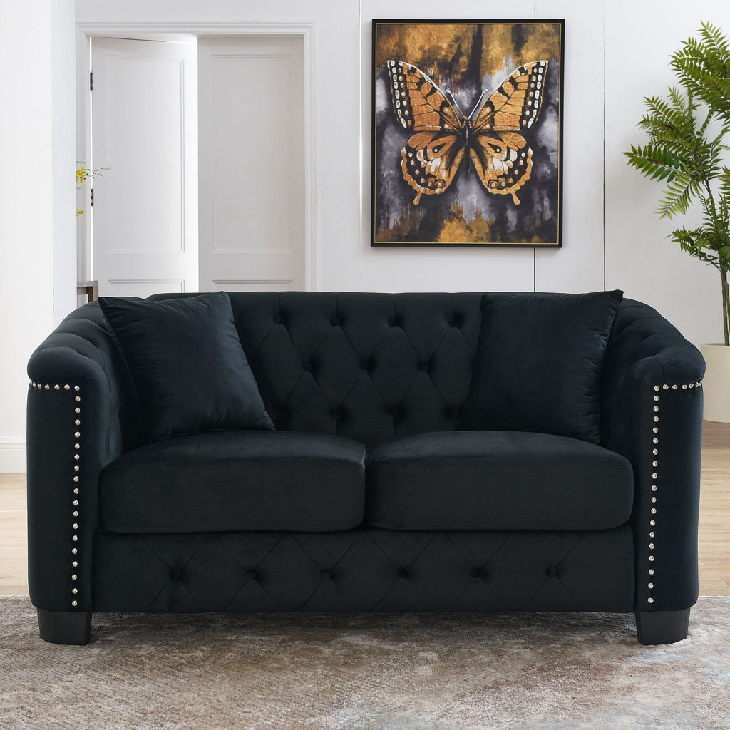 Modern Chesterfield Sofa With Tufted Backrest