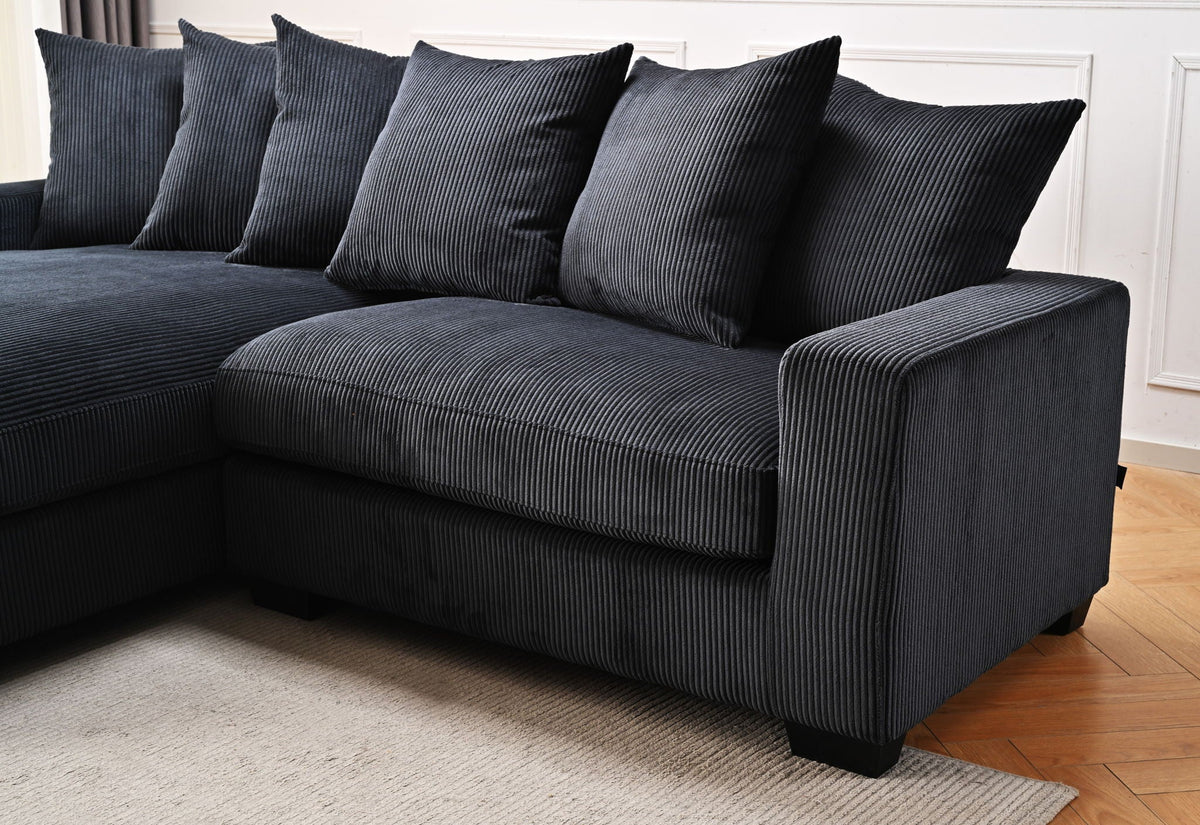 Oversized 2 Piece Sectional Couches, L Shaped Sofa With Chaise