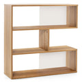 Concave Bookshelf 3-Shelf Open Bookcase with Anti-Toppling Device