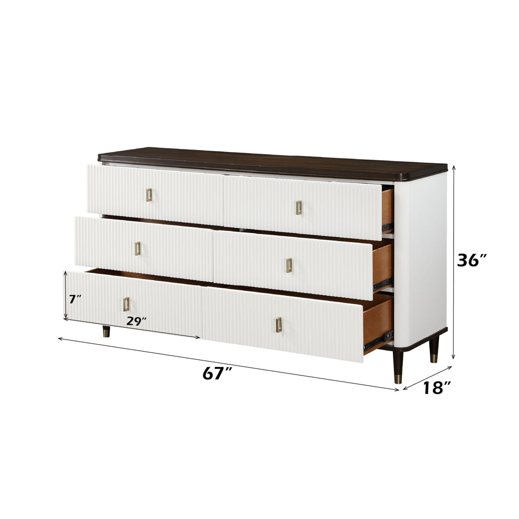 Carena 5-Piece Bedroom Set (E.King, Dresser, Chest, Mirror, Nightstand)
