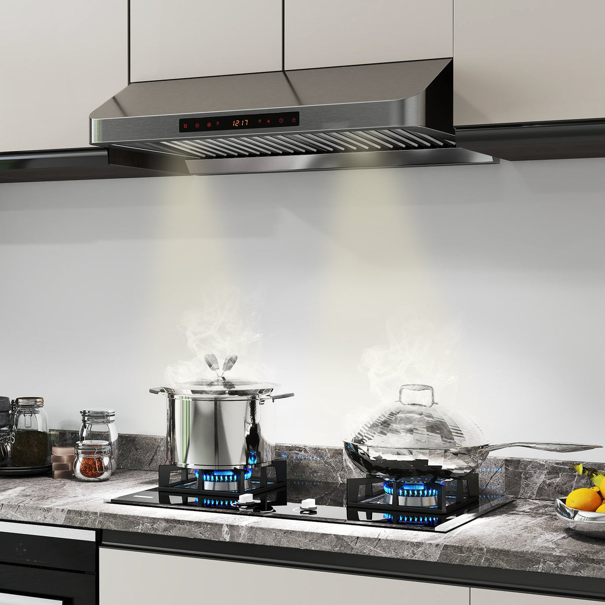 30 Inch Under Cabinet Range Hood with Oil Collector 900 CFM Stainless