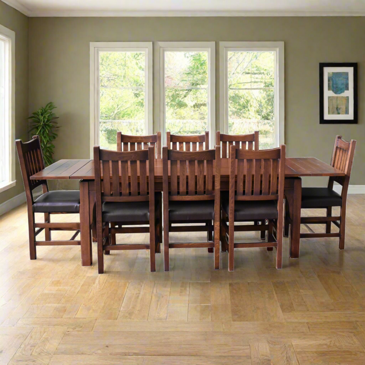 Mission Stow Leaf Table with Chair Dining Set - Dark Oak