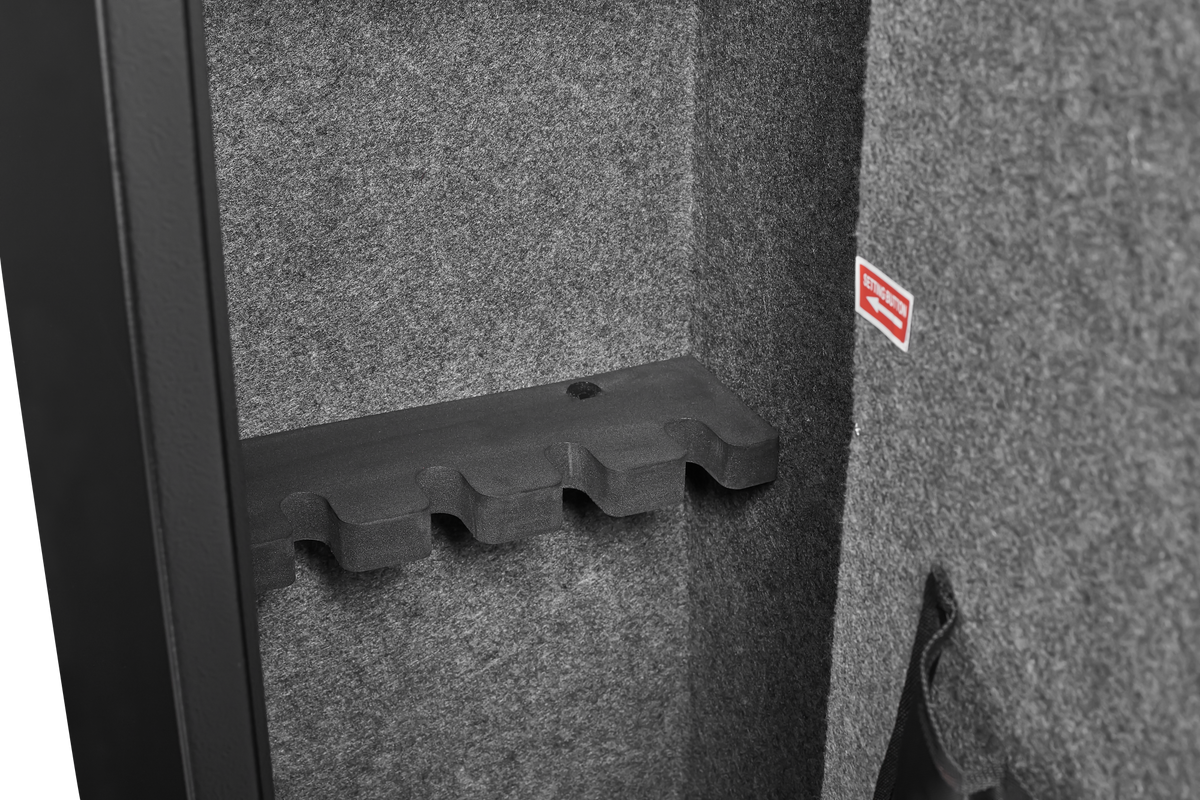 5 gun safes with 3 pistol pockets, quick access biometric adjustable heavy-duty gun rack