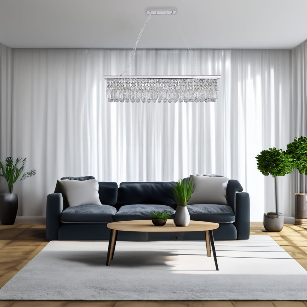Modern Crystal Chandelier for Dining Room 8-Light