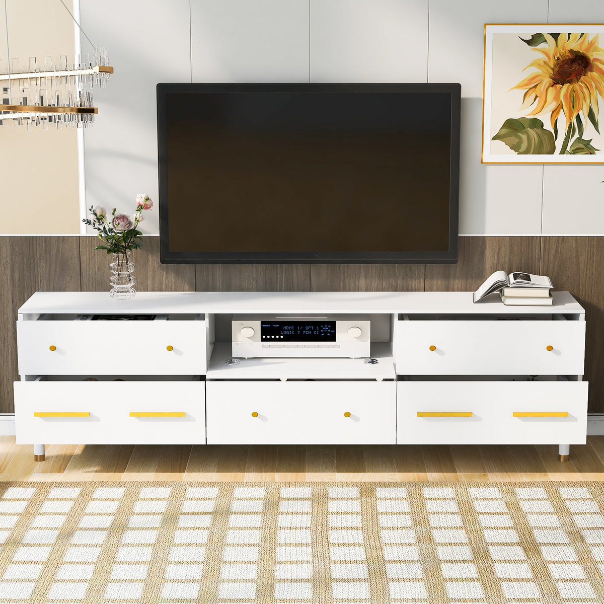 TV Stand for 75+ Inch TV Entertainment Center