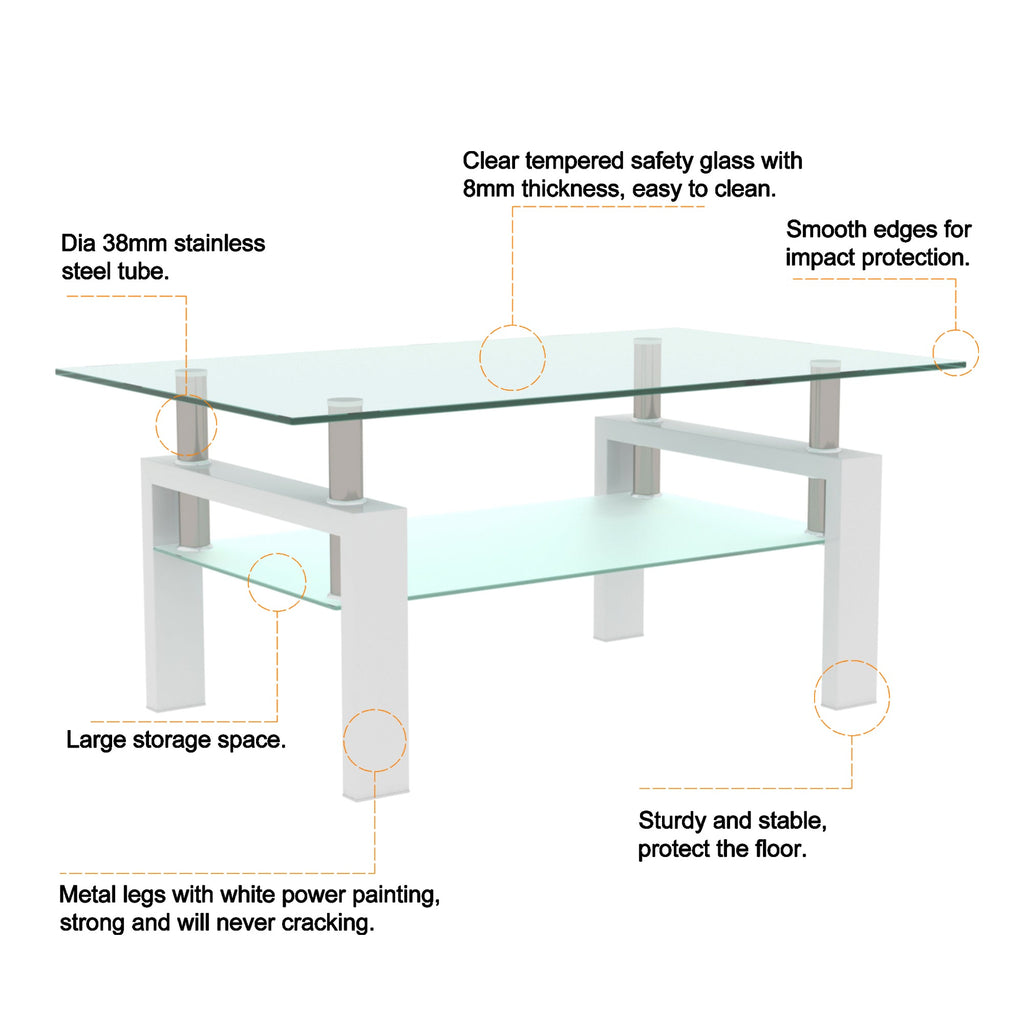 Clear Coffee Table for Living Room