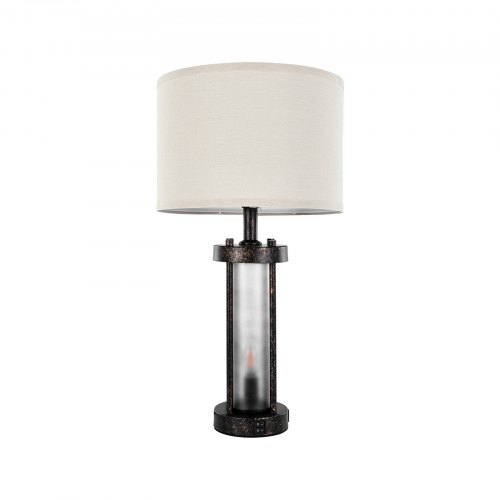 Table Lamps Set of 2, Dimmable Farmhouse Bedside Nightstand Lamps, Vintage Lamp with LED Bulb and Linen Shades, Bedside Lamp with USB C+A Ports & AC Outlet, for Living Room, Bedroom & Office