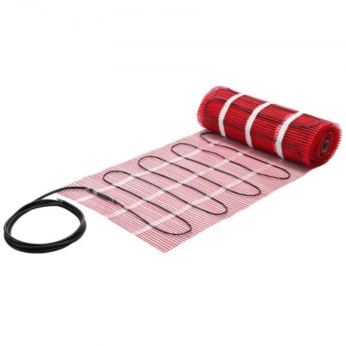 70 sqft Self-Adhesive Mesh Floor Heating Mat System, 120V Electric Radiant Heated Floor System, with Smart Control Thermostat & Alarm, Easy Installation for Tile, Stone, Vinyl