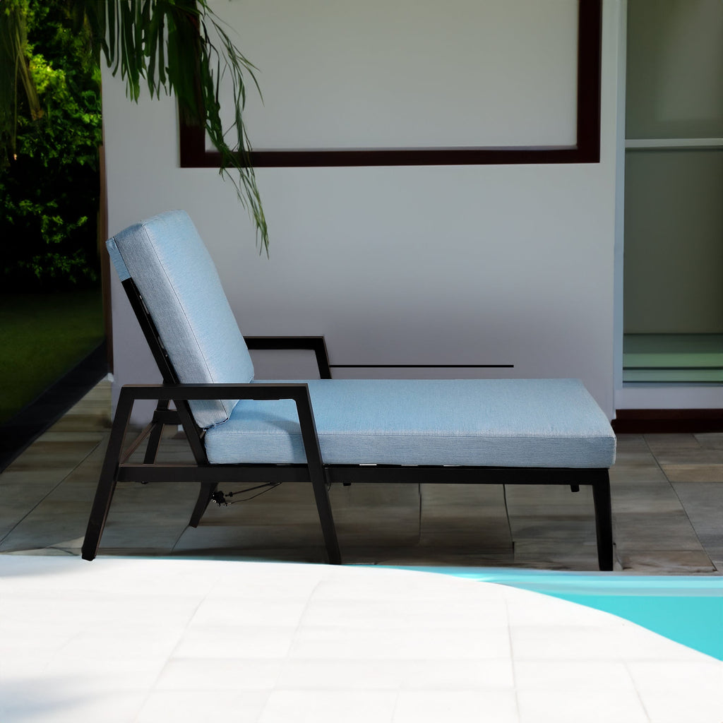 3PC Aluminum Patio Furniture Chaise Lounge Set 2 Chaise & 1 End Table