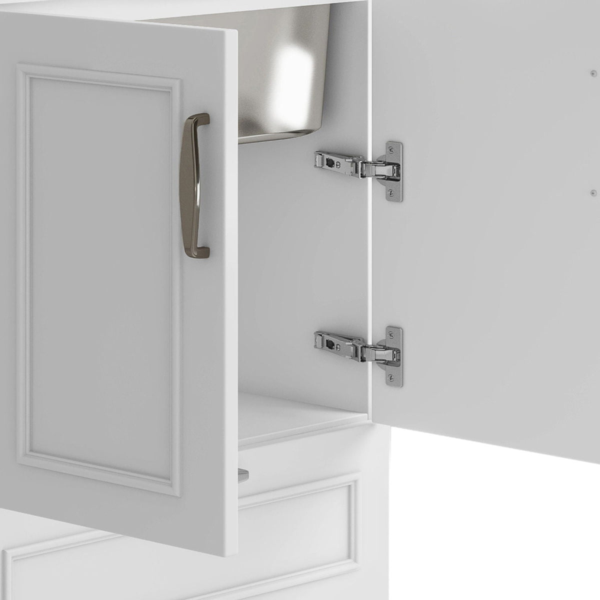 Laundry Cabinet With Faucet And Sink - White