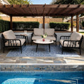 5PC Outdoor Aluminum Patio Sofa Conversation Set