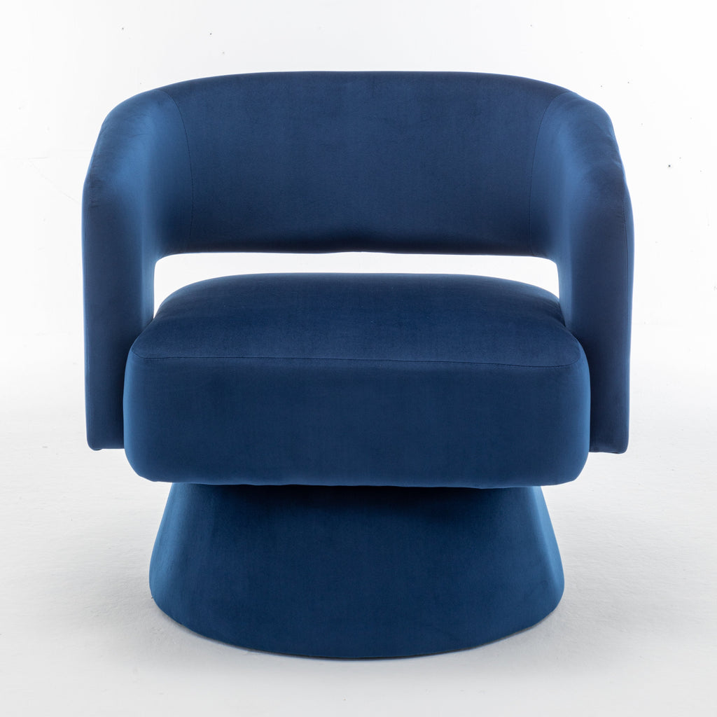 Swivel Barrel Chair, Velvet Accent Armchair 360 Degree Swivel