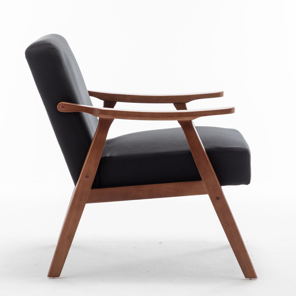 Mid Century Modern Accent Chair With Solid Wood Frame