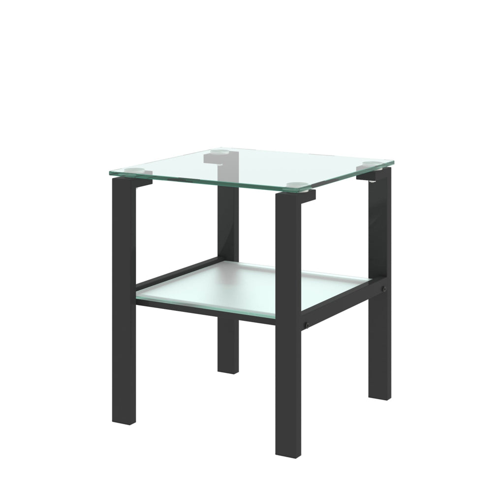 Glass two layer tea table
