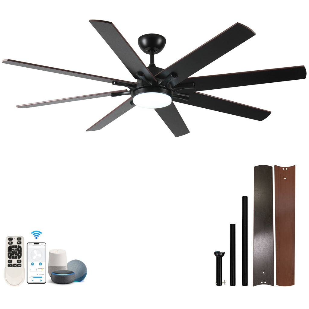 Large Ceiling Fans With Lights And Remote, Indoor / Outdoor Modern Ceiling Fan