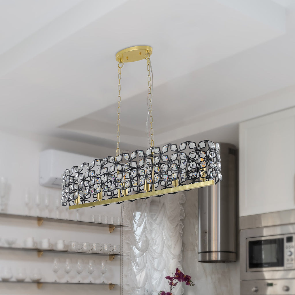 Modern Champagne Gold Oval Crystal ceiling chandelier