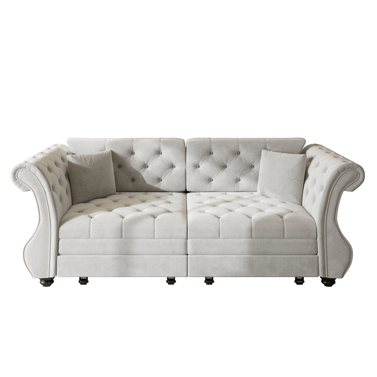 Oversized Chesterfield Pull Out Sofa Bed with Flower Tufting