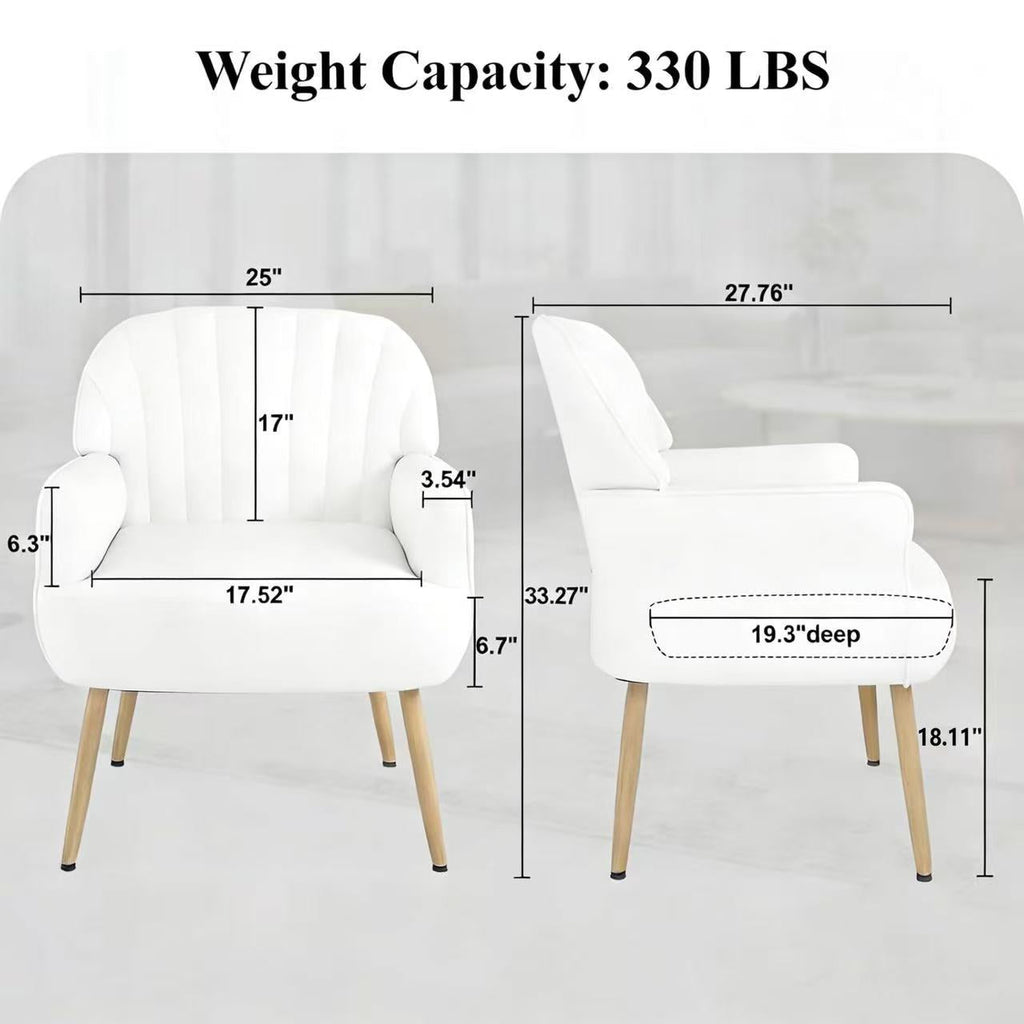 Velvet Accent Chair - Modern Upholstered Living Room Chair
