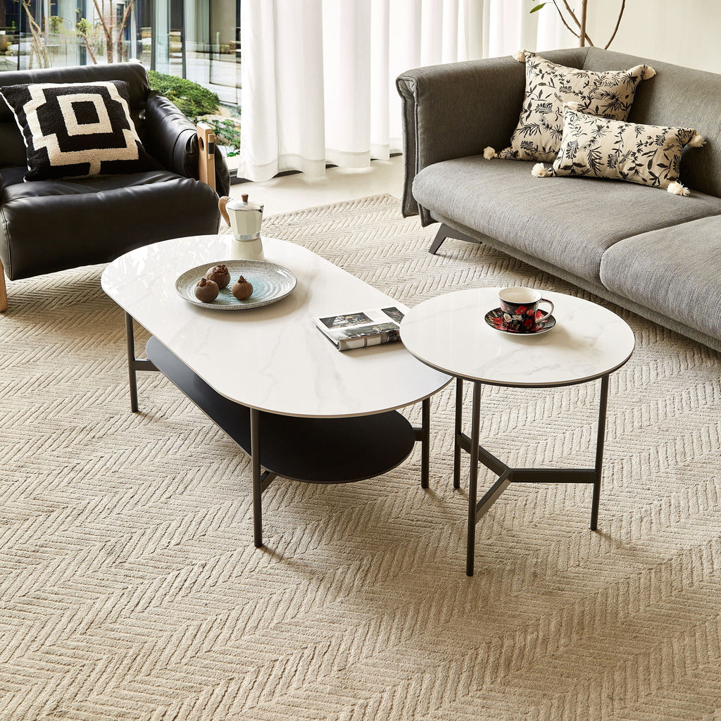 Contemporary Coffee Table Sintered Stone Surface With Ceramic Finish