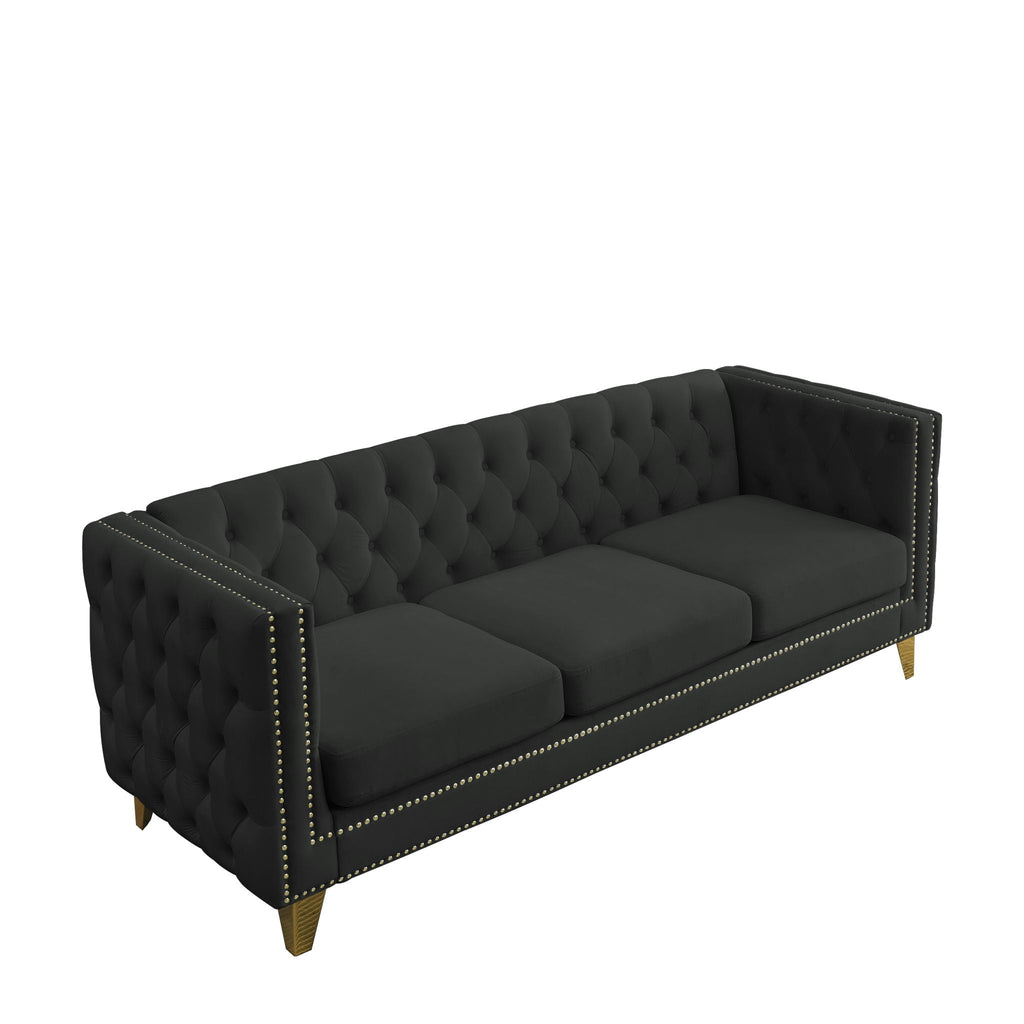 Modern Sofa With Button Tufting, Upholstered Couch For Living Room
