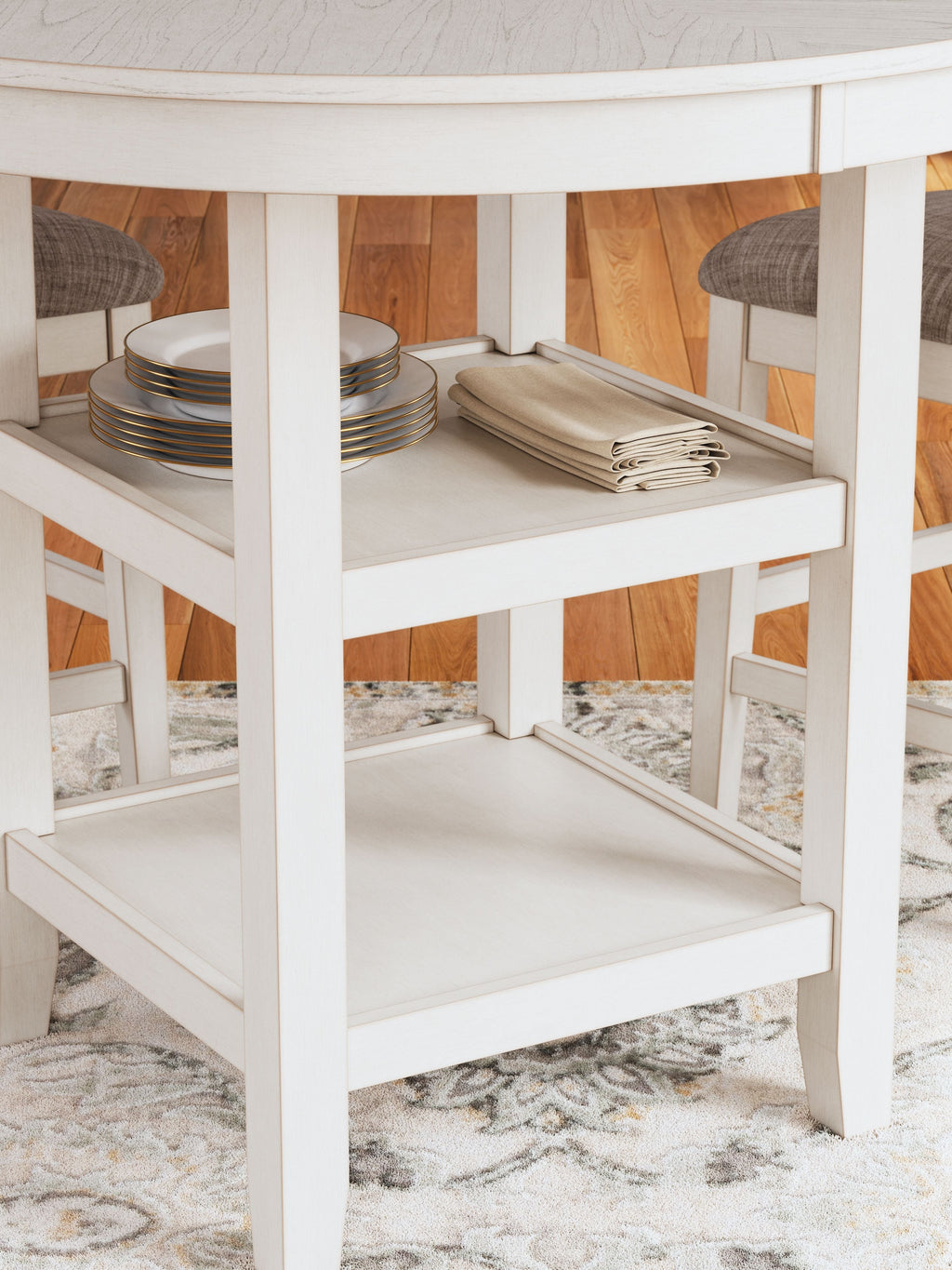 Dining Room Counter Table Set (Set of 5) - Antique White