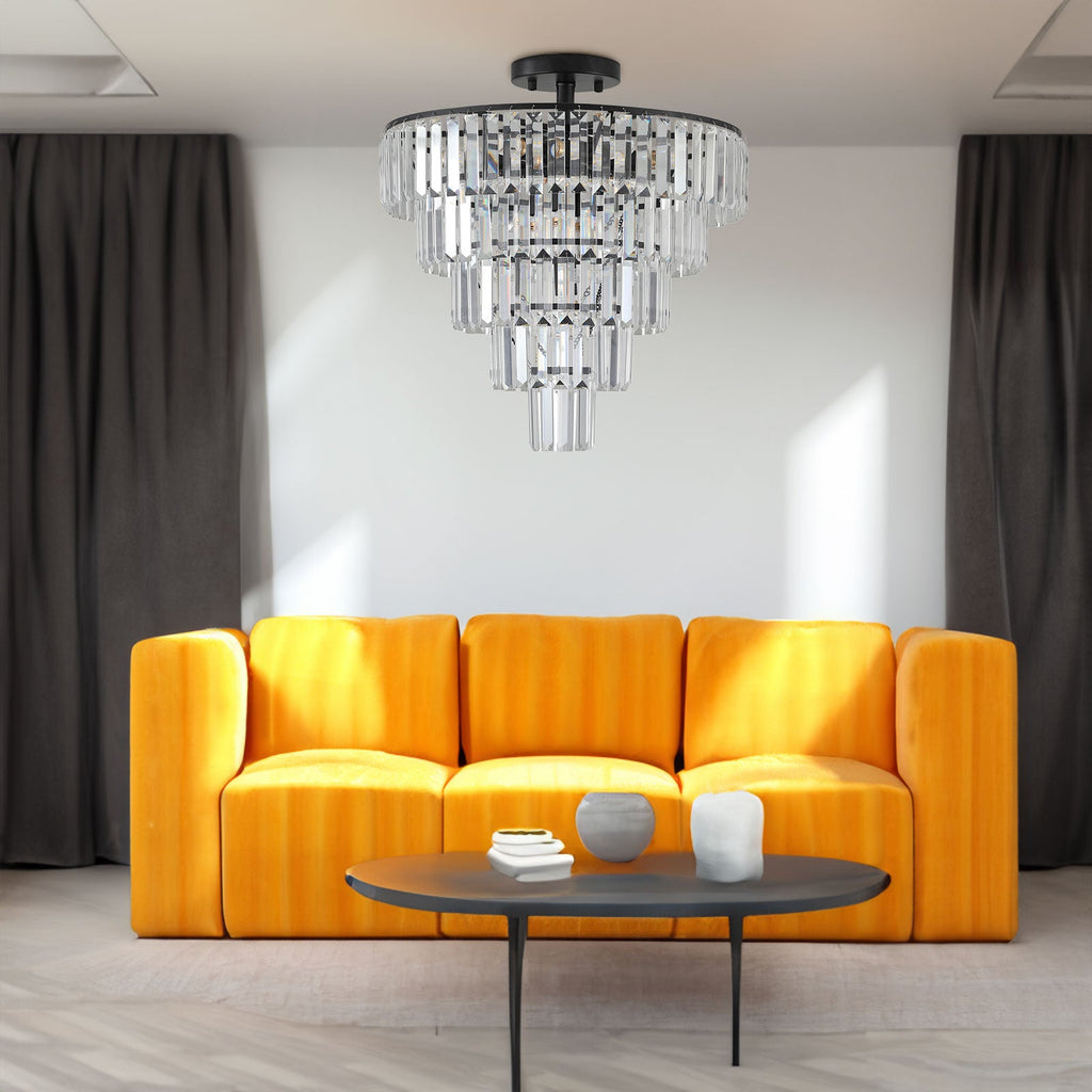 Black large crystal chandelier, modern style chandelier